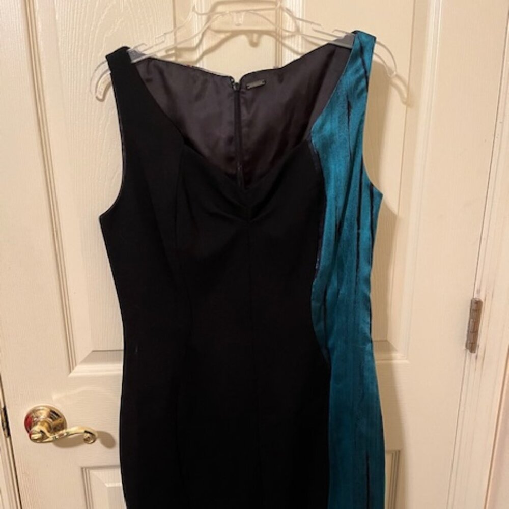 Elie Tahari Black/Multi Sheath Dress.  Size 12.